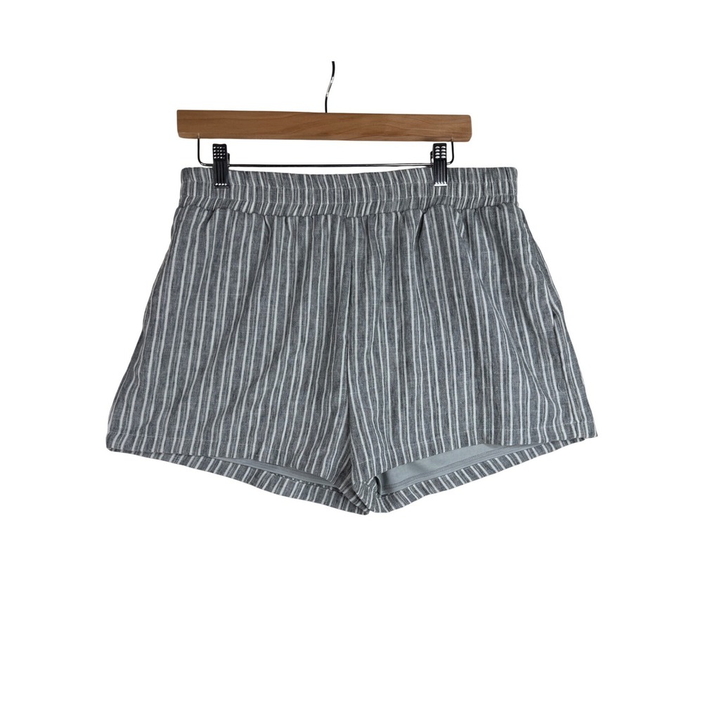 Julia by Love J Striped High Waisted Lounge Shorts‎ size XL Gray/White